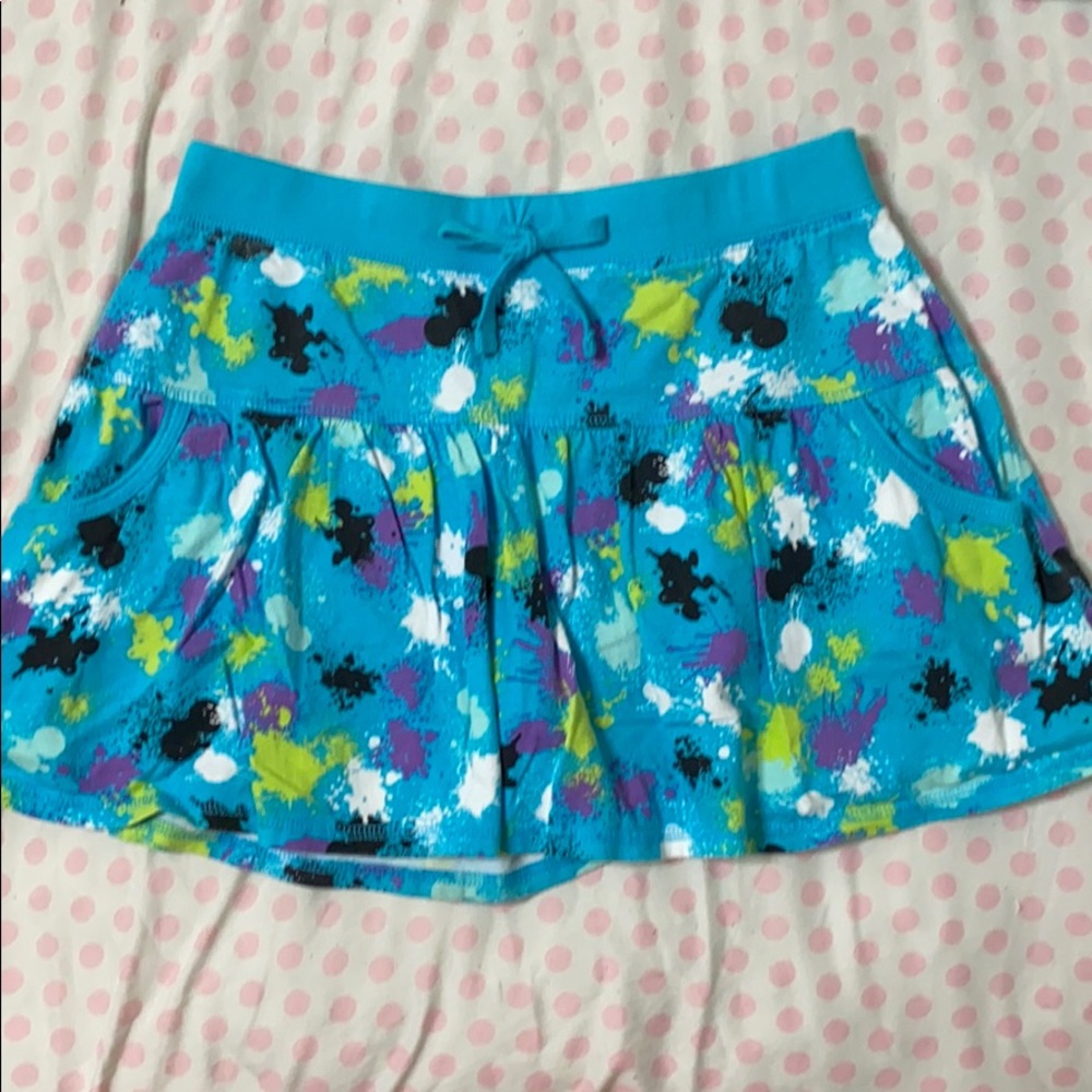 Blue Paint Splatter Skort